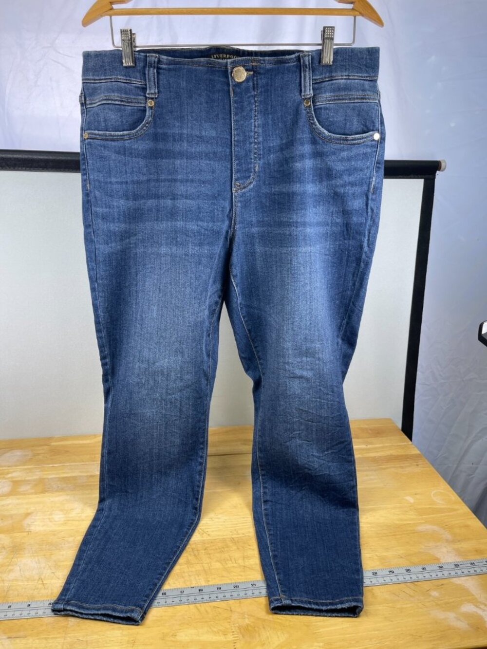Liverpool Los Angeles Gia Glider Ankle Skinny Jeans Womens 16W Stretch